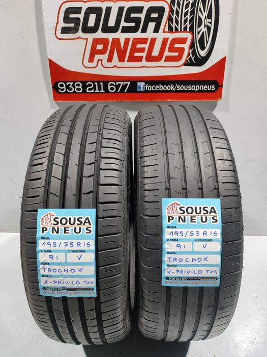 2 pneus semi novos 195-55R16 Oferta dos Portes