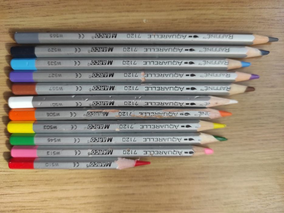 Акварельные карандаши Marco Aquarelle - 11 штук
