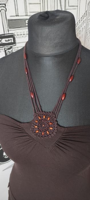 Brązowa asymetryczna bluzka boho
