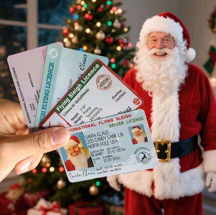 Водительское удостоверение Санта Клауса