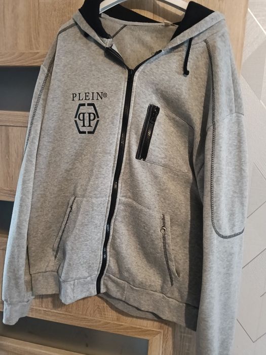 Piękna wloska bluza na polarze plein super stan unisex l xl