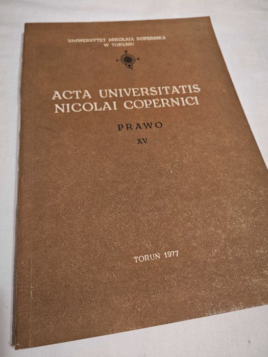 Acta Universitatis - Nicolai Copernici PRAWO BK bdb!