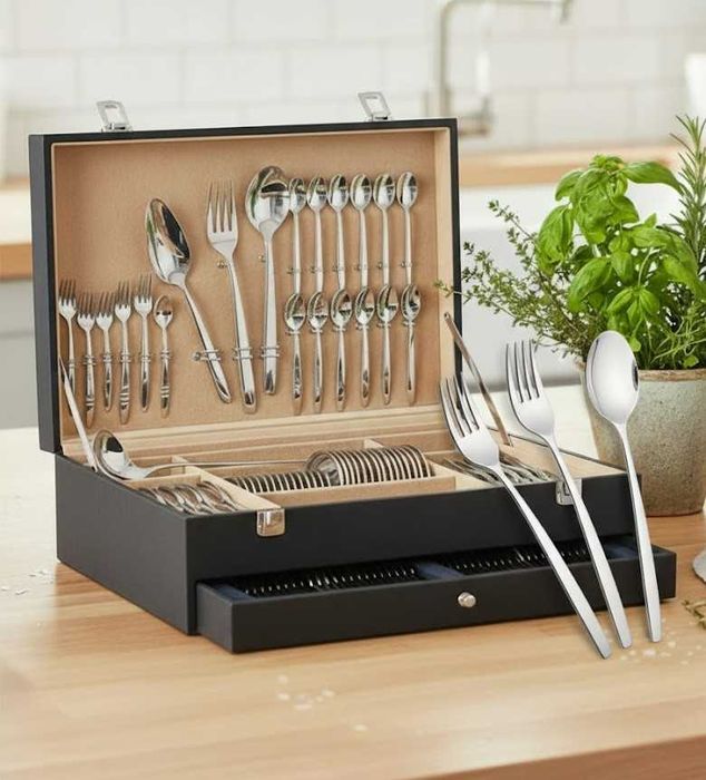 Faqueiro - 130 Peças em Aço Inox com Estojo – Elegante e Intemporal