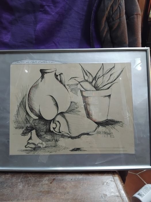 Pintura, obra assinada mestre  José  Mascarenhas