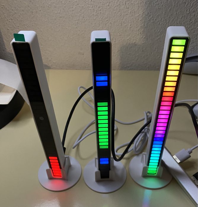 3 leds com captura de som