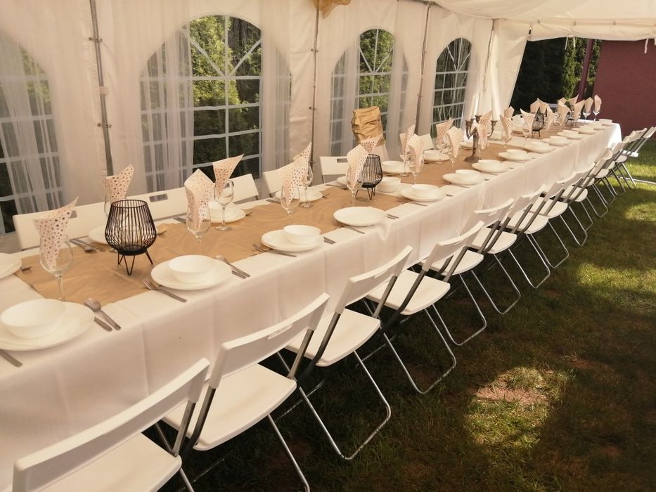 Wynajem, wypożyczenie, namiotów imprezowych stoły, krzesła, zastawa.