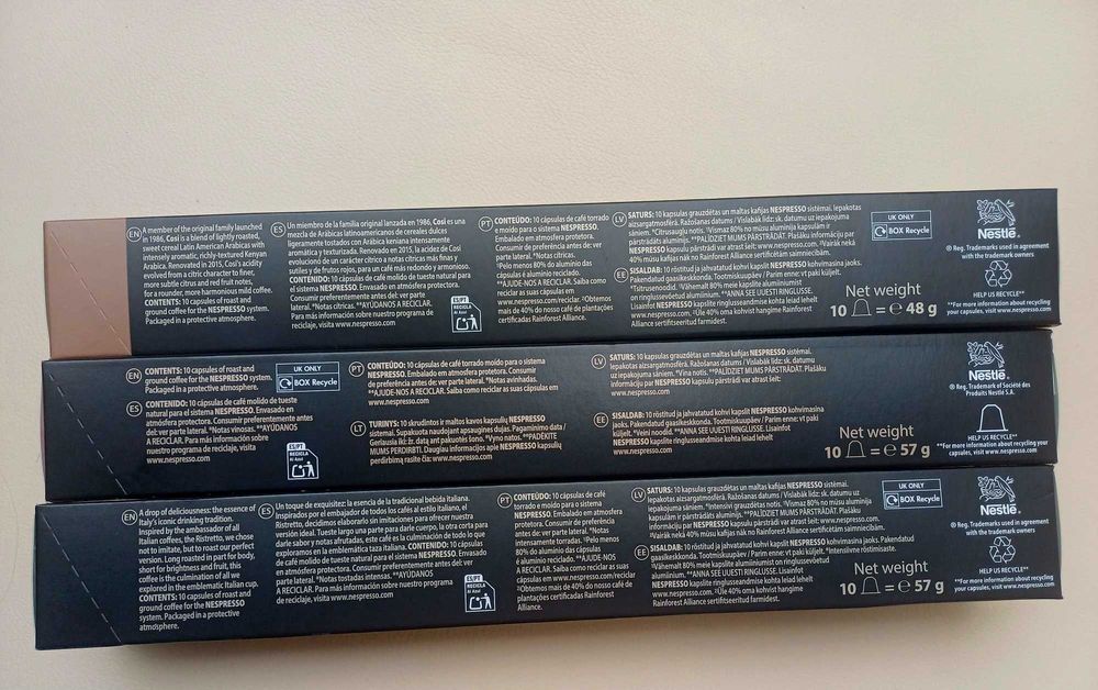 Trzy kapsułki Nespresso Original