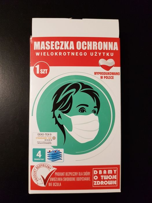 Maseczka ochronna wielokrotnego użytku czterowarstwowa