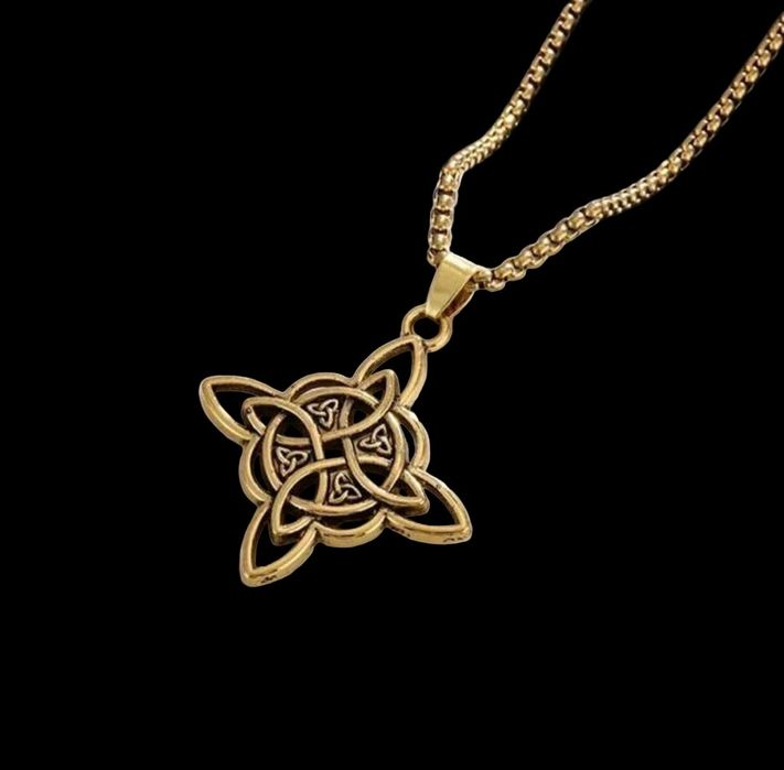 Fio vintage aço inoxidável nó celta irlandês / bruxa