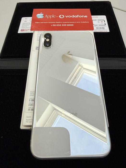 iPhone X  256GB Silver  NEVERLOCK акб 100% гарний