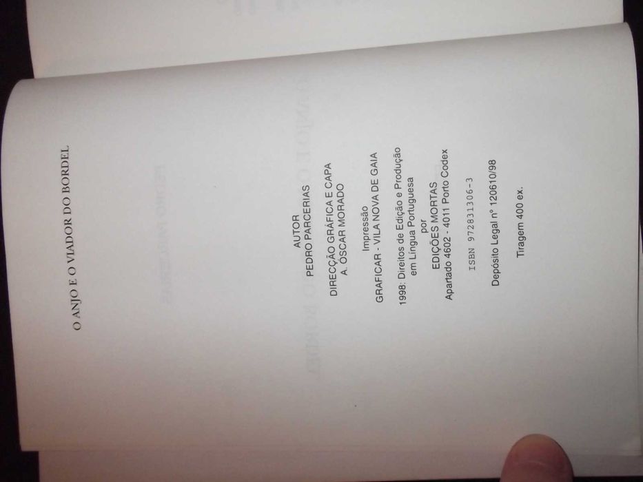 Livro O anjo e o viador do bordel de Pedro Parcerias