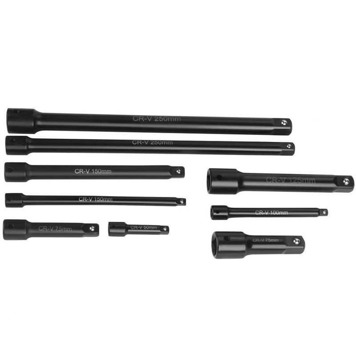Zestaw przedłużek udarowych 9el. przedłużka udar 1/4 3/8 1/2" KD12532