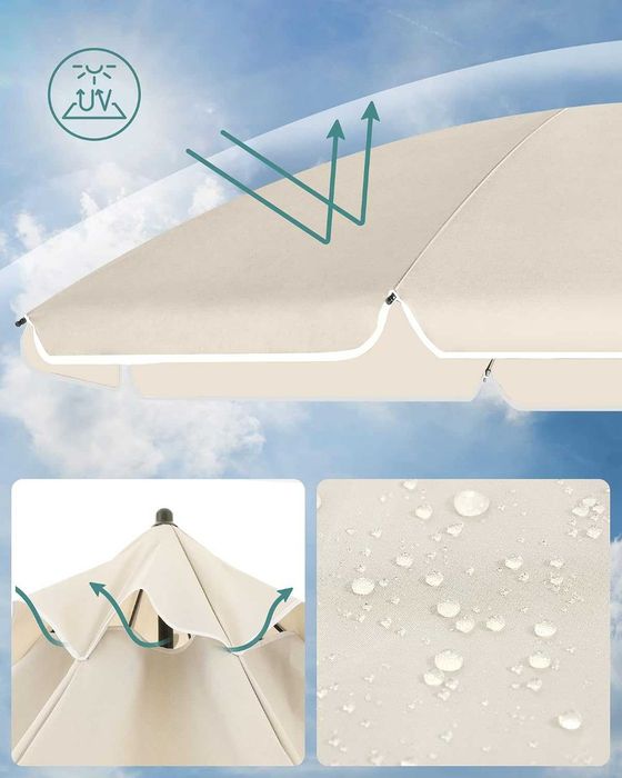 Nowy parasol / śr. 160cm /  uchylny / regulowany / SONGMICS / W1219!