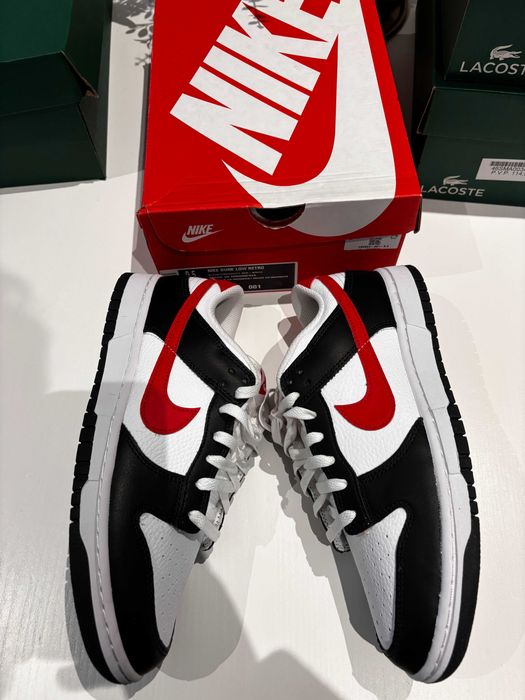 Nike Dunk Low Retro "Red Swoosh Panda" - Tamanho 43 | NOVOS
