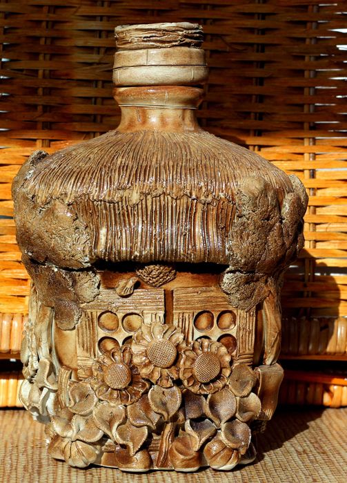 Декоративний подарунковий сервіз - глиняний графін з чарками