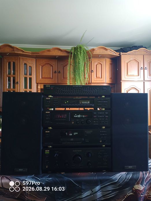 Wieża Stereo AKAI Klasyk Vintage Seria 39/27 + Kolumny | Stan Igła! | Kable Klotz