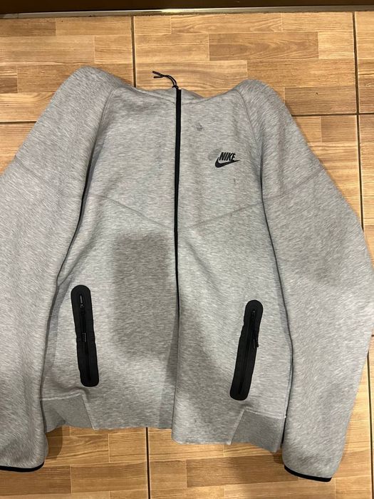Зіп худі Nike tech fleece сірого кольору