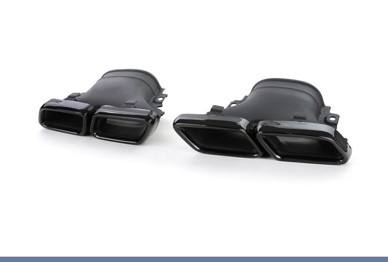 DIFUSOR TRASEIRO COM PONTEIRAS PRETAS PARA MERCEDES GLC X253 PRETO FOSCO