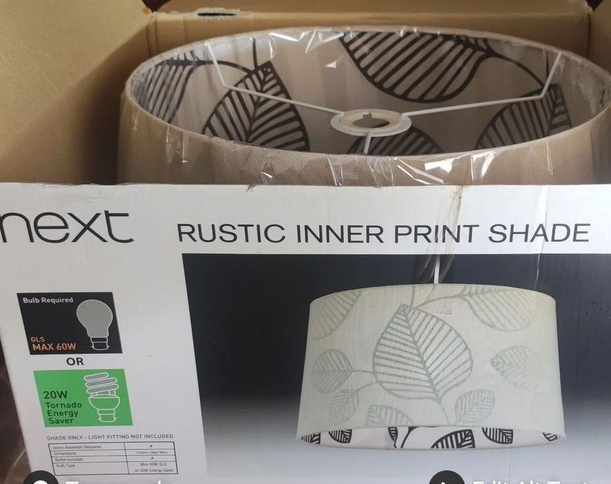 Candeeiro de teto em seda NOVO 40cm diâmetro loja NEXT Inglaterra
