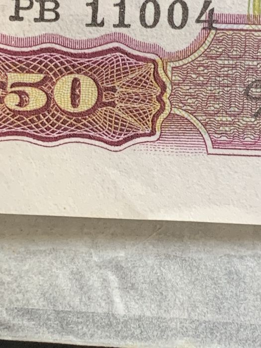1- Nota de 50$  - Ramalho Ortigao -1941 / Nao Circulada / Pequeno Vinco