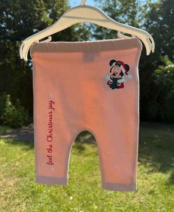 Legginsy niemowlęce dla dziewczynki motyw świąteczny Myszka Minnie Disney - rozmiar 62