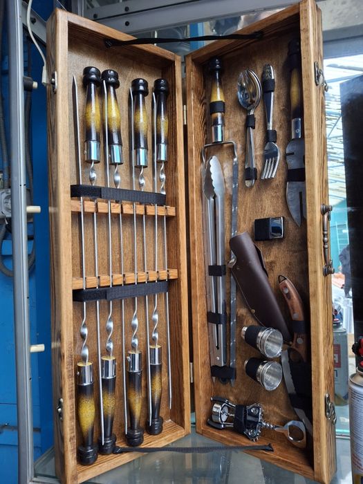 Набор туристичний подарунковий шампура с комплектом