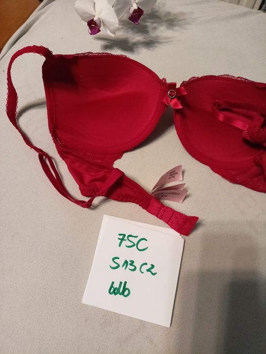 Czerwony stanik biustonosz push up hunke Muller 75 C