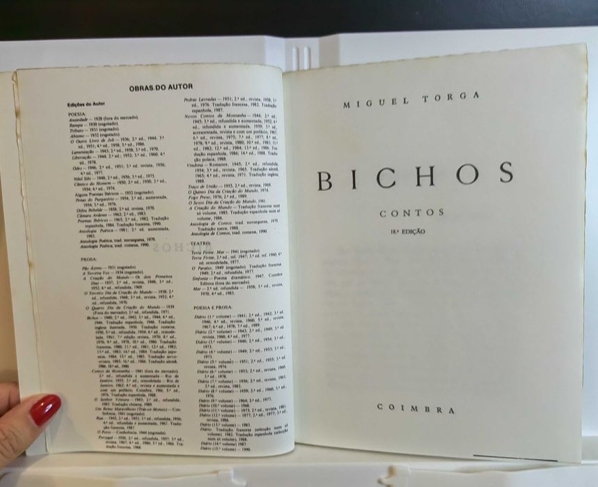 Bichos de Miguel Torga (18.ª Edição - Coimbra) | Clássico