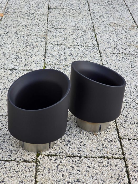 Końcówka wydechu tłumika 114mm pogrubione czarna,  black, ceramika