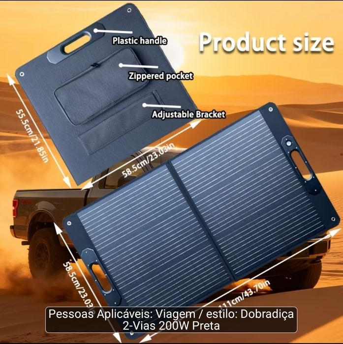 Painel solar portátil 200w a 115 euros