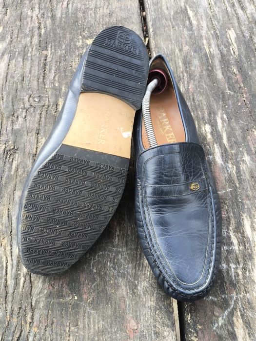 Barker skórzane mokasyny męskie premium loafersy czarne eleganckie