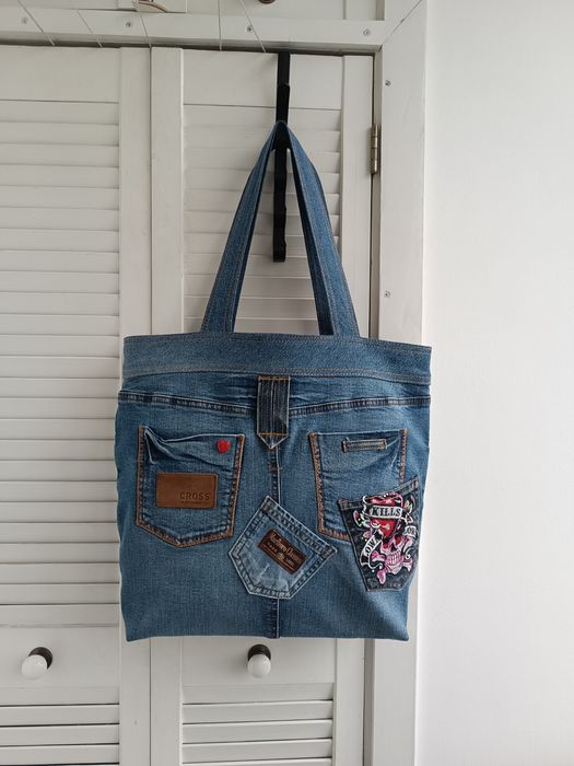 Шопер из джинса , джинсовая сумка.