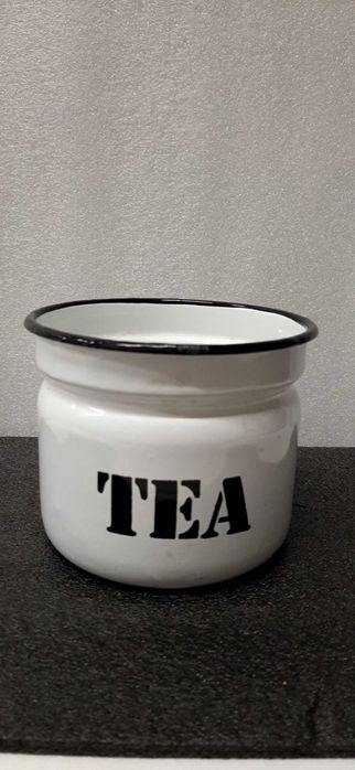 Pojemnik na herbatę emaliowany prl