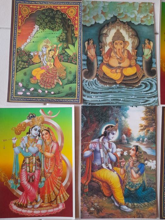 Conjunto de postais indianos