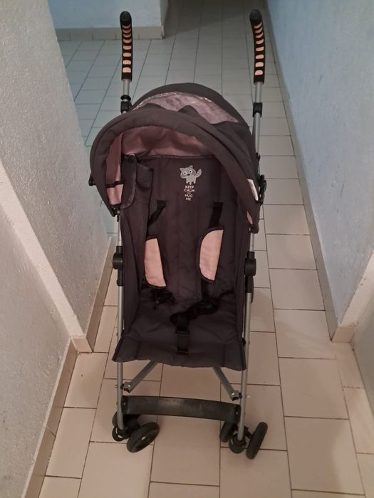 Carrinho de bebe Rosa rebatível 2 posições Asalvo