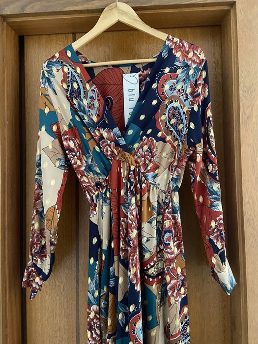 Vestido com padrão Tam. Único