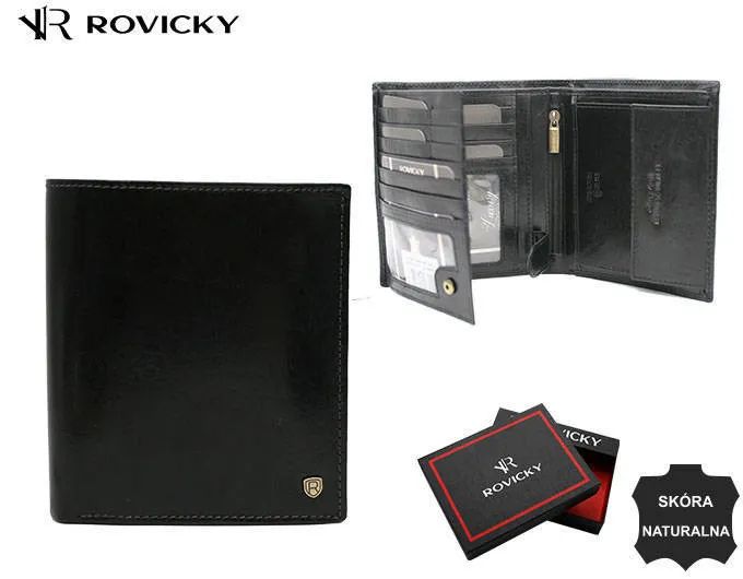 skórzany, duży portfel męski z systemem rfid - rovicky