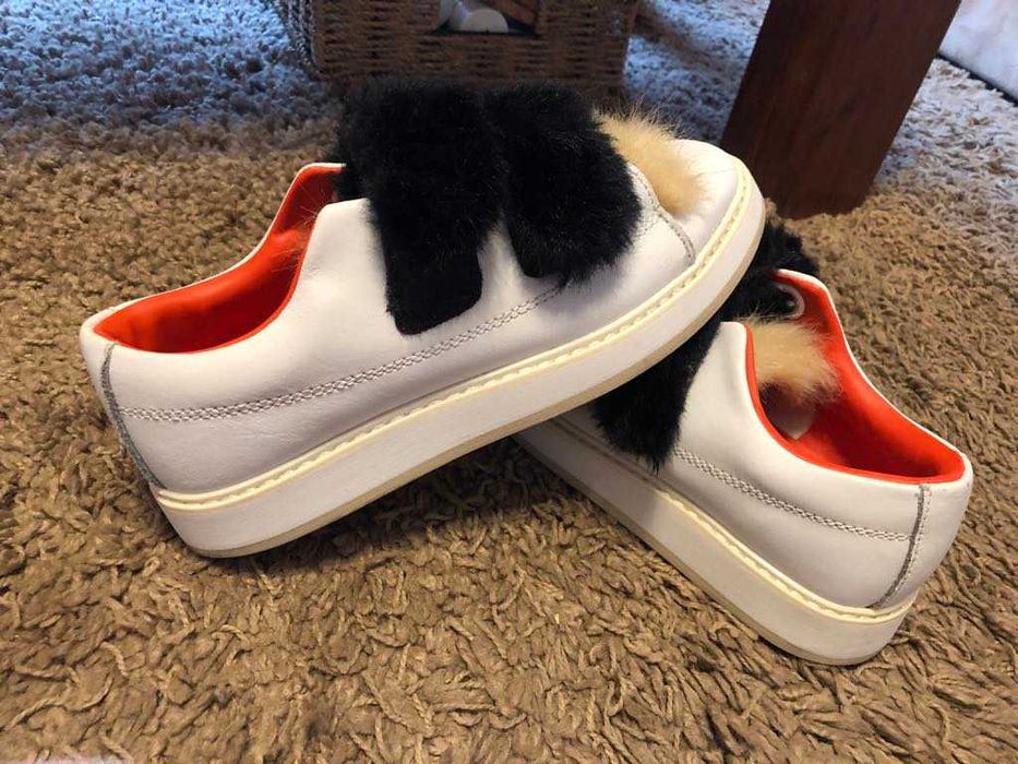 Sneakersy damskie na rzepy z futerkiem, rozm. 36