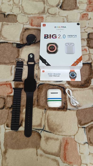 Смарт часы розумний годинник smart watch i8 ultra + навушники i12