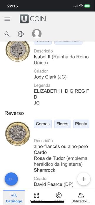 Moeda one Pound rara, de colacao em estado novo