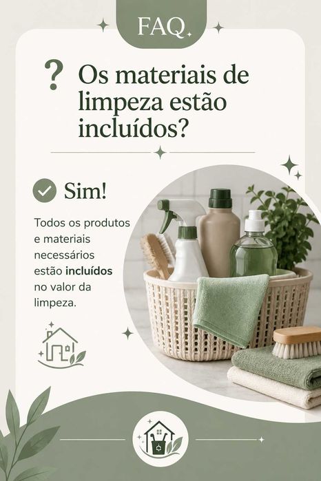 Limpeza Profunda Premium de casa Produtos profissionais incluídos Preço fixo