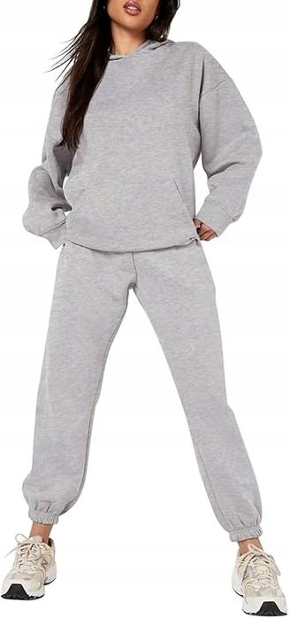 Damski Gruby Bawełniany Kombinezon Dresowy Z Kapturem Reoria Xl