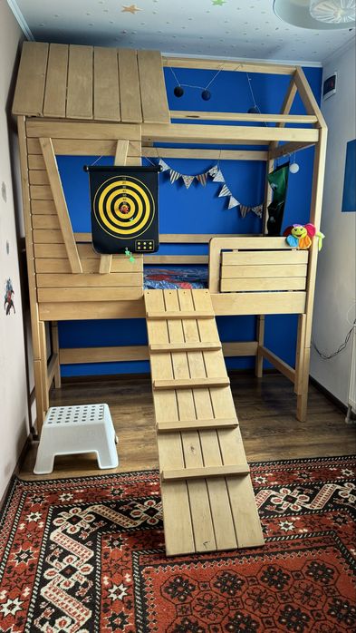 Дитяче ліжко горище з трапом з дерева