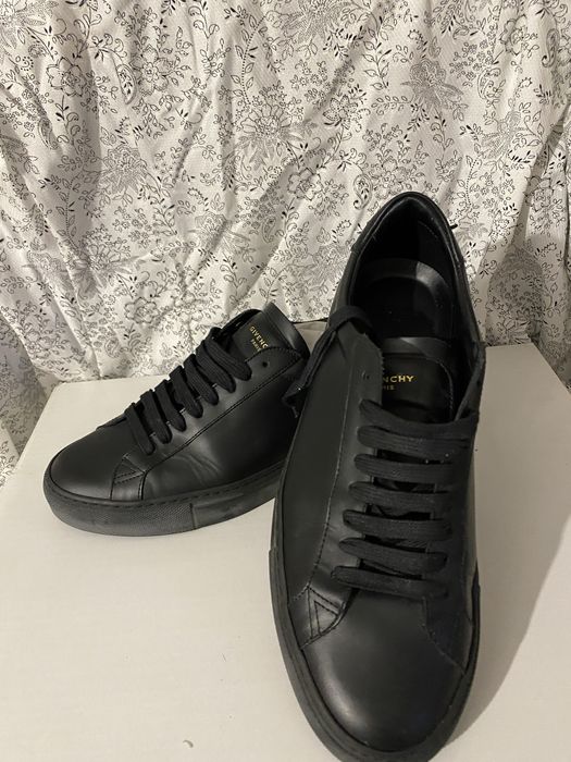 GIVENCHY Черные кожаные низкие кроссовки / кеды