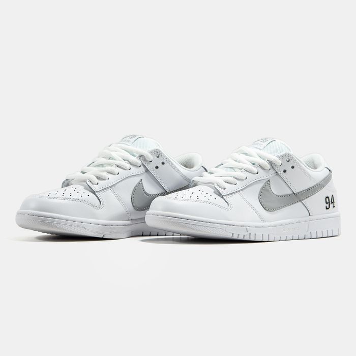 Кросівки Кроссовки Nike SB Dunk Low x Supreme White Белый Білий Кросовки повсякденні