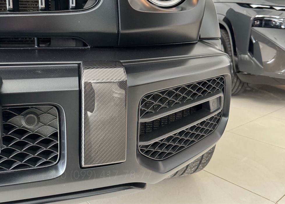 Клыки карбоновые вставки карбон в G63 бампер AMG Mercedes W463A W464