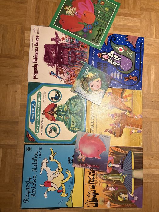 Winyle zestaw płyt winylowych z bajkami muzycznymi dla dzieci 9 płyt