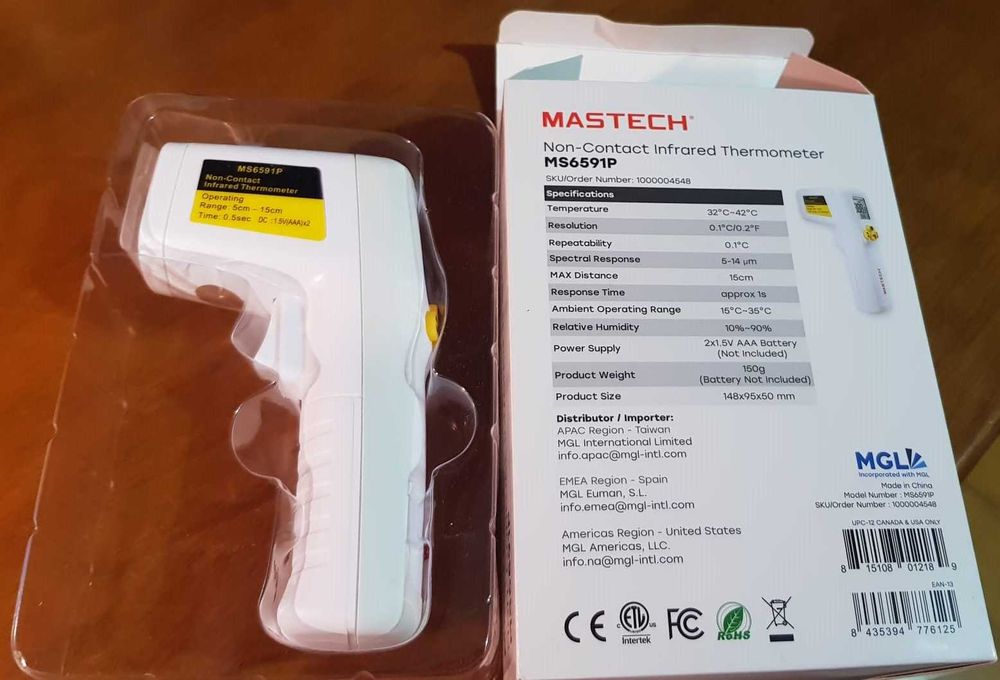 Termómetro Infravermelho digital Mastech Ms6591P - Novo