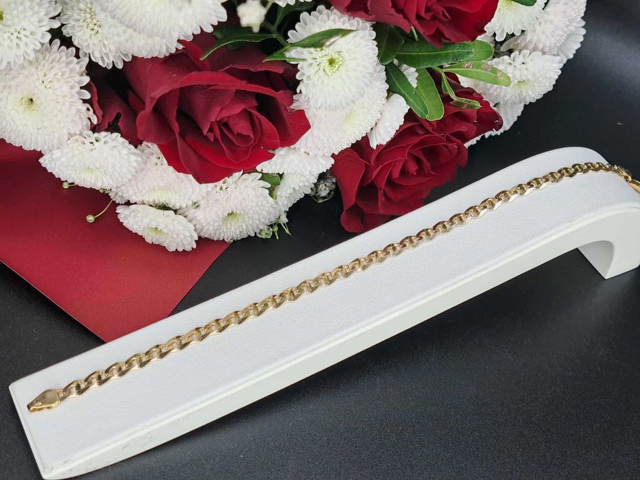 NOWA ZŁOTA BRANSOLETKA 7,55 GR. próba: 585 roz. 22 Komis Redi
