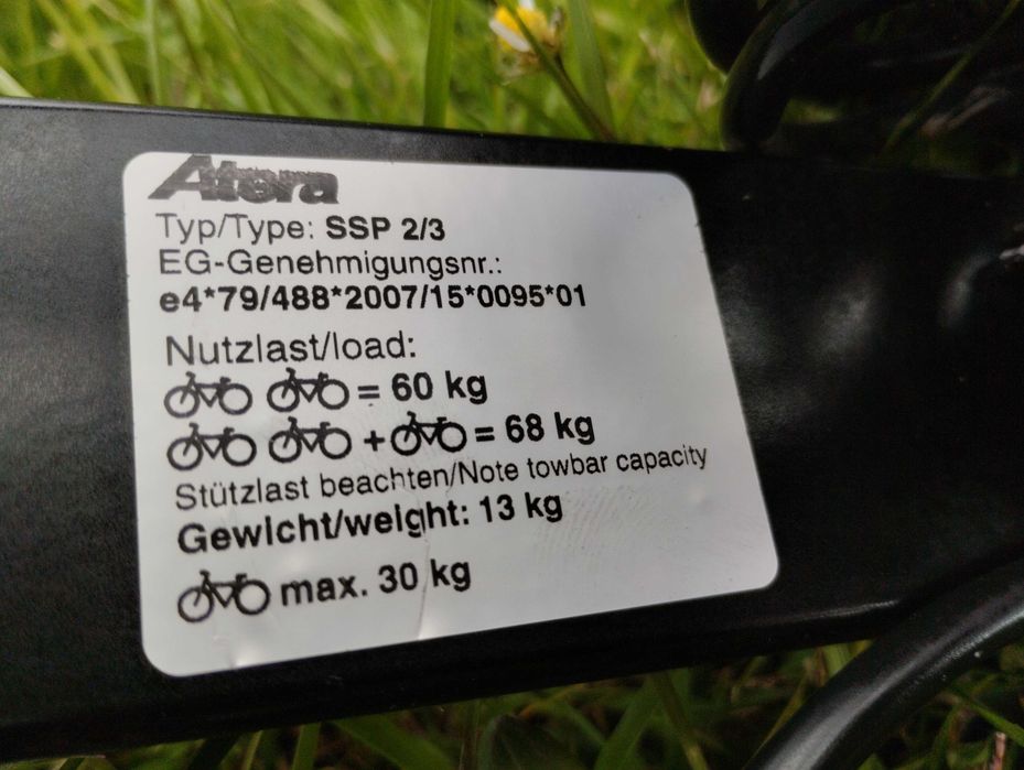 Atera Strada Sport SSP uchwyt na hak na 3 rowery do 68 kg stan ładny